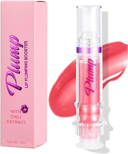 Plump Lip Plumper - Lip Plumping Booster Gloss,Plumper Looking Lips,Lip Plumping Booster Lip Gloss Glossy Lipstick,Long Lasting Smooth Lipstick for Women Girls (Mix 6pcs)
