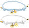 Lederarmband mit Herz Anhänger 2er Set - Freundschaftsarmband - Mama und Tochter Geschenk - Partnerarmbänder - Verstellbar (11 bis 21 cm) & in verschiedenen Farben