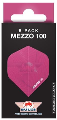Bull's Mezzo 100 Flights No.2 | Stilvolle Dartflights | 100 Mikron Stärke| No.2 Form für Präzision | Langlebig & Flexibel| Rose