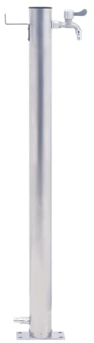 Gecheer Wassersäule Wasserzapfsäule für Garten Entnahmestelle Wasserhahn Wasserzapfstelle 40 cm Edelstahl Rund