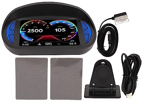 Auto HUD Display OBD GPS Smart Instrument Auto Head up Display mit Neigungsmesser In Car Kompass Kilometerzähler Warnfunktion Tachometer Auto