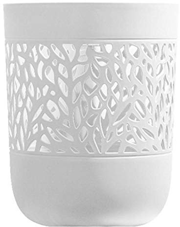 QINGANGS Poubelle de bureau Poubelle de cuisine domestique en plastique blanc (23,5 * 29,5 cm) poubelle de lettre originale ménage salon chambre cuisine exposée poubelle simple