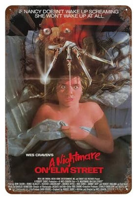 KSOXDAITIP Filmposter A Nightmare on Elm Street, Wanddekoration, Kunst, Metallblechposter, moderne Heimdekoration, Kunst, Metallposter, Hausbar, Ladendekorationen, Vintage-Schild, Geschenk, 30 x 20