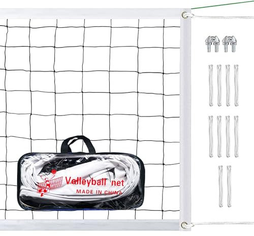 JXCTNNU Rete da Pallavolo 9,5 M X 1 M Pallavolo Netto Rete da Pallavolo Sport all'aperto Rete da Pallavolo Professionale Rete da Beach Volley per la Spiaggia Il Giardino Interno ed Esterno (Nero)