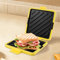 Sandwichera para microondas con correas de silicona ajustables, inalámbrica, placa antiadherente, tecnología Heatwave, tostadora para cocinar deliciosas y crujientes (amarillo)