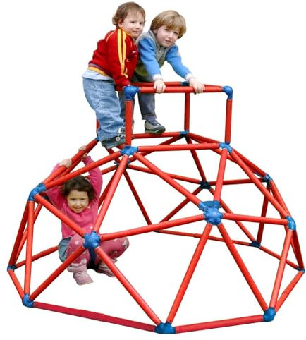 Monkey Bar Klettergerüst Kletterturm Spielgerüst belastbar bis 70kg (rot)