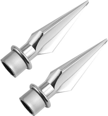 Fahnenmast-Aufsätze, Kunststoff-Fahnenmastkopf, Speerspitzen-Ersatz, Fahnenmast-Dekoration für Innen- oder Parade-Fahnenmast, Silber, 2 Stück