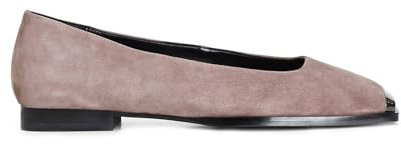 CafèNoir - Ballerina in Camoscio con Puntale Metallico, da Donna, Colore Rosa Antico, Taglia 38