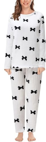 Generico Pigiama da Donna Set Calda Pigiama di Corallo in Pile Pigiama di Flanella Set di Pantaloni del Pigiama Abbigliamento per la casa Addensato Pigiama Inverno Felpato Pigiama Termico da Donna