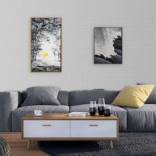 Beswitory Grey Wallpaper Plain Grey Textured Geometric Vertical Stripe Textured Wallpaper Modern Minimalist Design for Adults Boys Bedroom Living Room Hallway and Stairs