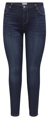 ONLY Carmakoma Damen Carthunder Life P Up Reg Sk DNM Bj367, Dark Blue Denim, 44W / 32L EU