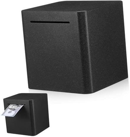 FELTECHELECTR Money Saving Box Unbreakable Stainless Steel for Adults Secure Savings Piggy Bank Slot Modern Design for for Ages