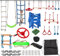 Meulbaty 10 Pcs Outdoor/Garten Hindernisse Ausbildung Slackline Sets: 18M Slackline, 1 Kletternetz, 1 Strickleiter, 1 Schaukel, 1 Schwenkrad, 2 Affenstangen, 2 Gymnastikringe, 2 Seilknoten