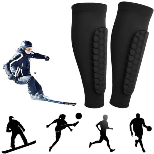 Frost Armours Ski Shields, Shinbang Protector 2.0, Shin Defender Schienbeinschoner, Schienbeinschoner für Kinder und Aldult, überlegener Schutz für Fußball, Fußball (Schwarz, S)