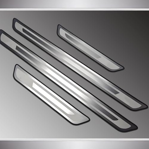 AFSNT 4 Pcs Car Door Sill Protector for VW Up!, Car Accessories Stainless Steel Car Sill Protectors Strips Welcome Pedal Accessories,Silver