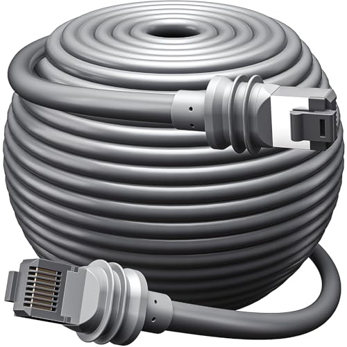 Plowaroe Starlink Gen 3 Câble 15 M pour Starlink Standard 3e Génération/Mini Câble Ethernet Ultra Longue Haute Vitesse, Étanche comme Remplacement pour Câble de Prolongation (Gris)