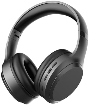 MOXYOY Auriculares Bluetooth Over-Ear, 82 horas de tiempo de reproducción, 3EQ modos de sonido Hi-Fi, plegables, inalámbricos, ligeros, con micrófono, para PC, viajes, juegos, oficina