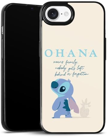 Slim Case extra dünn kompatibel mit Apple iPhone 16e 2025 Silikon Handyhülle schwarz Hülle Lilo & Stitch Offizielles Lizenzprodukt Disney