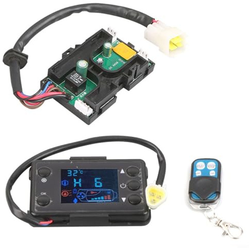 EffiFish Air Diesel Parking Heater Remote Controller,With LCD Monitor Switch And Motherboard, 12V 24V For 3KW 5KW 8KW, Black(12V)