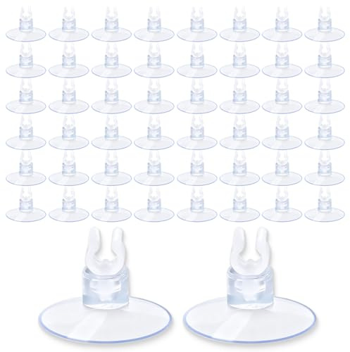 THQAE 50 Pcs Ventosa Pecera Acuario Clips, Ventosas De Transparente, Ventosa Soporte para Acuario, Acuario Traqueal Ventosa, Clips De Ventosa, Tanque De Peces Ventosas, Ventosa para Pecera