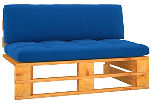 LoogCape Garten-Mittelsofa Paletten Honigbraun Imprägniertes Kiefernholz, Modulares Outdoor-Möbelstück mit Kissen, für Terrasse & Wohnzimmer