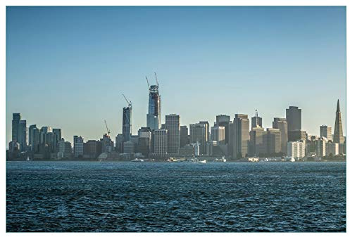 Wallario Küchenrückwand selbstklebend 90 x 60 cm, Motiv: Skyline von San Francisco | Spritzschutz abwischbar & pflegeleicht