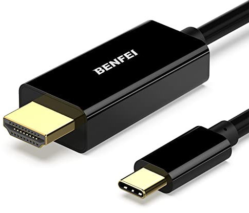 BENFEI Cable USB C (Thunderbolt 3) a HDMI 4K, cable 1.8M USB-C a HDMI chapado en oro (solo compacto con dispositivos USB C que admiten el modo DisplayPort Alt)