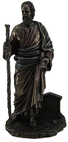 Sokrates klassischen griechischen Philosoph halten Staff Bronze Finish Statue