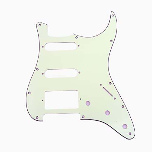 Musiclily HSS 11 Löcher Strat Schlagbrett Pickguard für Fender American/Mexican Standard Stratocaster Modern Style E-Gitarre,3 lagig Elfenbein