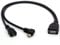 Cable divisor Micro USB Y en ángulo Cable OTG Power Enhancer USB 2.0 A Hembra a Micro USB de 90 grados y micro adaptador Straight Female On-Go (micro macho 90 grados)