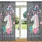 MyDaily Fenster- und Türvorhang mit Blumenmuster, Einhorn- und Regenbogen, 2 Paneele, 139,7 x 213,4 cm, für Wohnzimmer, Schlafzimmer, Dekoration