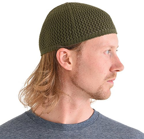 CHARM Seide Schädel Mütze Handgefertigt in Japan Dehnbar Kufi Hut Beanie für Männer Herren Damen Khaki M