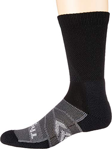 Thorlos Unisex 12-Hour Shift Work Maximum Cushion Crew, Black/Grey Accent, X-Large