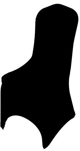 Chair Covers Spandex Universal Slipcovers Dining Chair Cover Wedding Banquet Party Arched Front (Black, 20)