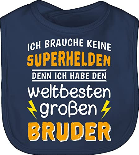 Shirtracer Baby Lätzchen - Großer - Ich habe den weltbesten großen Bruder - Unisize - Navy Blau - grosser geschenk brother bro große brüder geschwisterliebe bruder big für besten grosse groser 2023
