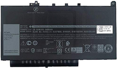 7CJRC KNM09 0KNM09 21X15 021X1 Remplacement de la Batterie d'un Ordinateur Portable pour Dell Latitude 7470 7270 E7470 E7270 Series(11.4V 42Wh 3500mAh)