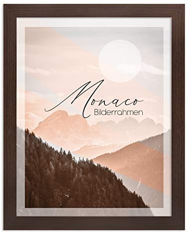 BIRAPA Monaco Bilderrahmen Holz 30x42 cm Eiche Dunkel - Wechselrahmen Bilderrahmen Plexiglas - für Fotos, Bilder & Poster