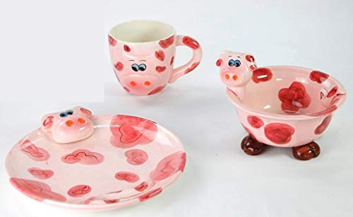 Vajilla infantil - juego desayuno 3 piezas taza, tazon, plato.