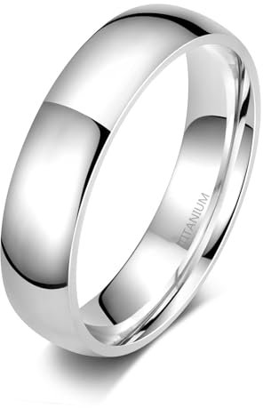 Zakk Ring Damen Herren 2mm 4mm 6mm Titan Poliert Schmal Ringe Verlobungsringe Ehering Hochzeitsringe (Silber-6mm, 61 (19.4))
