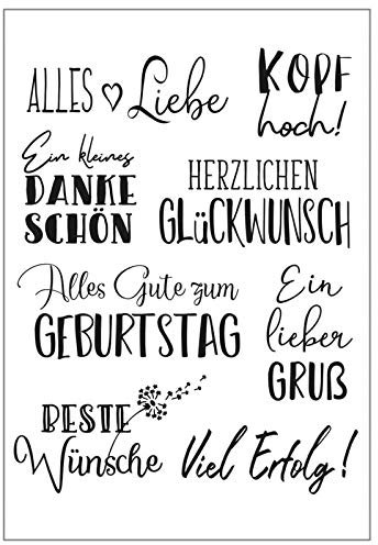 Silikon Stempel Klar, Deutsch Transparent Klarer Silikonstempel Blatt Scrapbooking Fotoalbum DIY Weihnachten Valentinstag Thanksgiving Geschenke