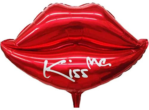 DIWULI Kiss Me Lippen Ballon Rot - Hochzeit Geburtstag Liebe