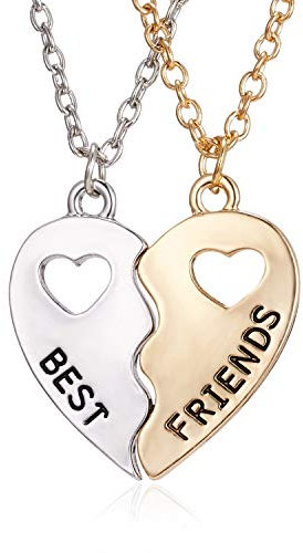 CYWQZZ Lot de 2 colliers avec pendentif en forme de cœur Best Friends Forever BFF