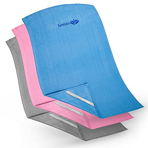Sentidos 3er Set Umweltschonende Mikrofasertücher 70 x 40 cm - Ideales Fensterputztuch für Streifenfreie Fenster - Magische Putzlappen für Reinigung ohne Putzmittel - Langlebiges Mikrofasertuch