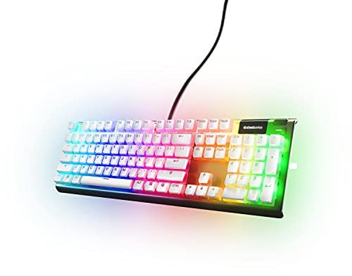 SteelSeries Prismcaps Tastenkappen im Pudding-Stil, aus langlebigem PBT-Thermoplast, kompatibel mit Einer Vielzahl von mechanischen Tastaturen, Weiß