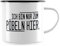 JUNIWORDS Emaille-Tasse, Ich Bin nur zum Pöbeln Hier, Schwarzer Tassenrand