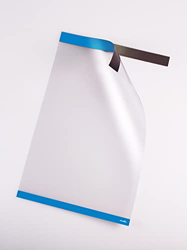 PosterFix A4 Vertical Posterhalter und Plakathalter mit abnehmbarem Kleberahmen und Magnetverschluss, Hüllen und Rahmen für Poster, Schilder, Wände und Schaufenster, 5 Stück (blau)
