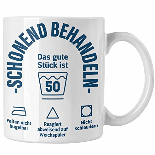 Trendation - 50. Geburtstag Geschenkidee Frau Frauen Männer Mann Tasse mit Sprüch 50er Geburtstag (Weiß)