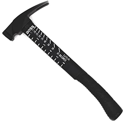 Boss Hammer Premium 4340 Steel Rip Claw Hammer with Tough-Fiber Shock-Absorbing Fiberglass Handle - 22 oz, Cerakote Finish, Milled Faced, No-Slip Grip - BH22STPFM