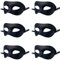 LECMACY Masque de mascarade pour hommes et femmes, Rome vénitienne demi-visage yeux masques Mardi Gras Costume de fête à thème ensembles de Cosplay-taille unique (Pur Noir-6pcs)