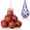 suchkawe 2Pcs for Basketball Carrying Net Bag, Nylon Mesh Ball Bag, Large Volleyball Rug Ball Football Soccer Mesh Storage Sports Equipment Carrying Bag(1 large for 10-15 balls and 1 small for 1 ball)